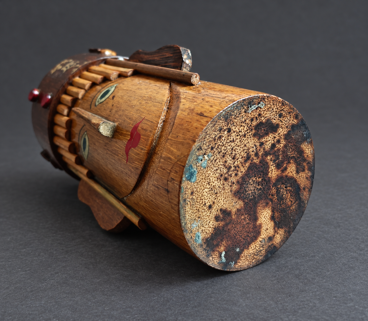 Vintage Emei Mountain Bamboo Figural Brush Pot — view 3