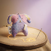 Handcrafted Linen Lilac Floppy-Ear Dog Bag Charm – handmade linen animal bag charm by Brusion