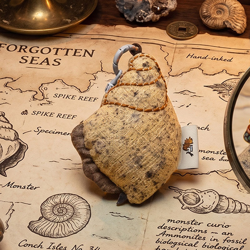 Handcrafted Linen Sand-Tone Sea Snail Bag Charm