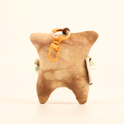 Handcrafted Linen Owl-Eyed Tiger Bag Charm – handmade linen animal bag charm by Brusion