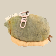 Handcrafted Linen Moss Green Sea Turtle Bag Charm – handmade linen animal bag charm by Brusion