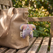 Handcrafted Linen Lilac Floppy-Ear Dog Bag Charm – handmade linen animal bag charm by Brusion
