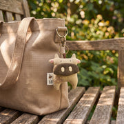 Handcrafted Linen Brown-Spotted Calf Bag Charm – handmade linen animal bag charm by Brusion
