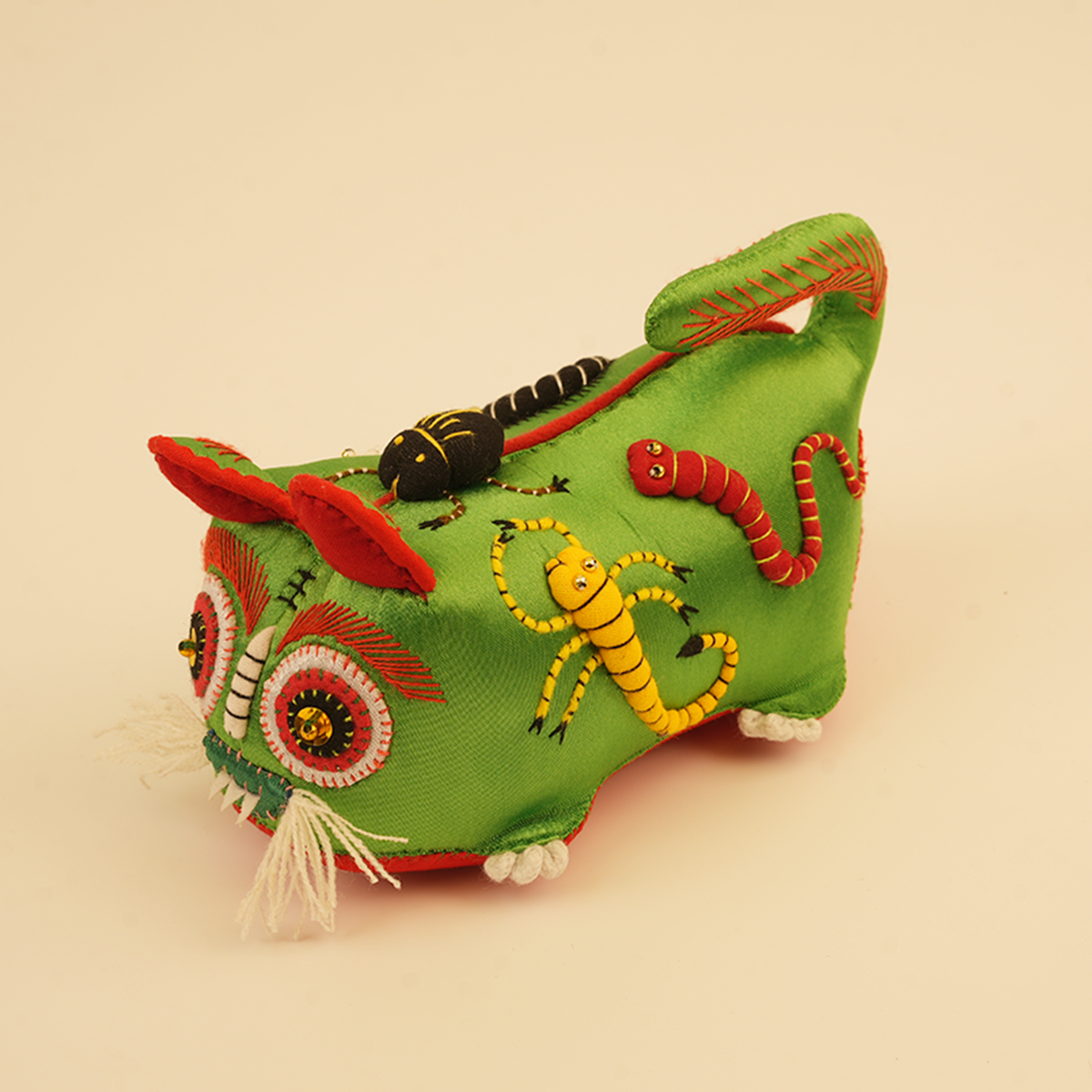 Guardian Tiger — Jade – handmade textile gift by Brusion
