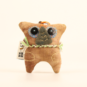 Handcrafted Linen Owl-Eyed Tiger Bag Charm – handmade linen animal bag charm by Brusion