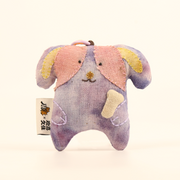 Handcrafted Linen Lilac Floppy-Ear Dog Bag Charm – handmade linen animal bag charm by Brusion