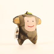 Handcrafted Linen Little Hat Monkey Bag Charm – handmade linen animal bag charm by Brusion