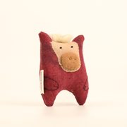 Handcrafted Linen Crimson Horse Bag Charm – handmade linen animal bag charm by Brusion