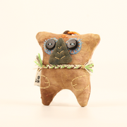 Handcrafted Linen Owl-Eyed Tiger Bag Charm – handmade linen animal bag charm by Brusion