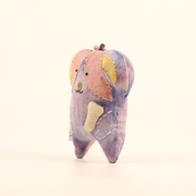 Handcrafted Linen Lilac Floppy-Ear Dog Bag Charm – handmade linen animal bag charm by Brusion