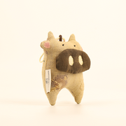 Handcrafted Linen Brown-Spotted Calf Bag Charm – handmade linen animal bag charm by Brusion