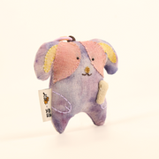 Handcrafted Linen Lilac Floppy-Ear Dog Bag Charm – handmade linen animal bag charm by Brusion