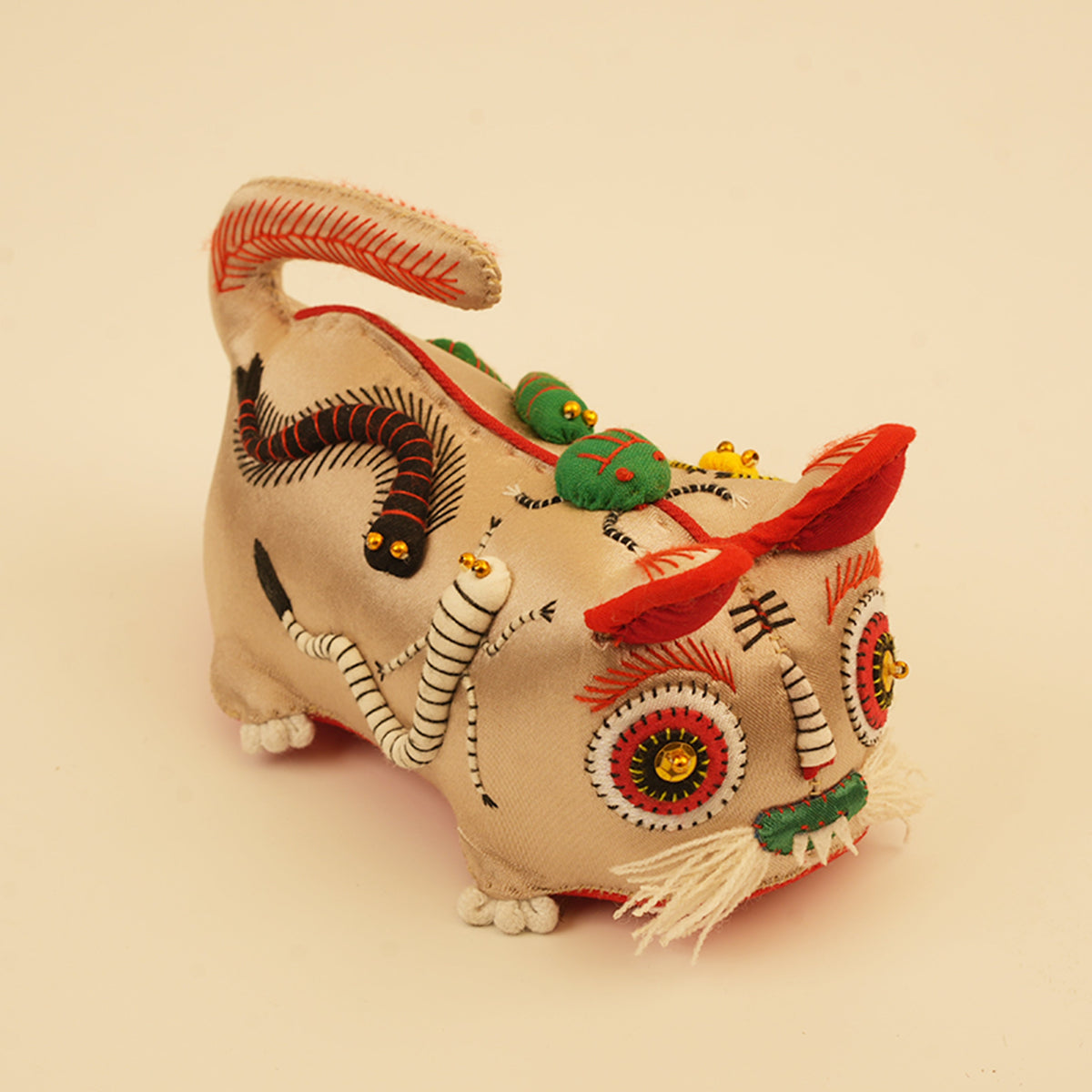 Guardian Tiger — Ivory – handmade textile gift, main product view