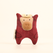 Handcrafted Linen Crimson Horse Bag Charm – handmade linen animal bag charm by Brusion
