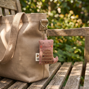 Handcrafted Linen Pink-Tail Striped Snake Bag Charm – handmade linen animal bag charm by Brusion
