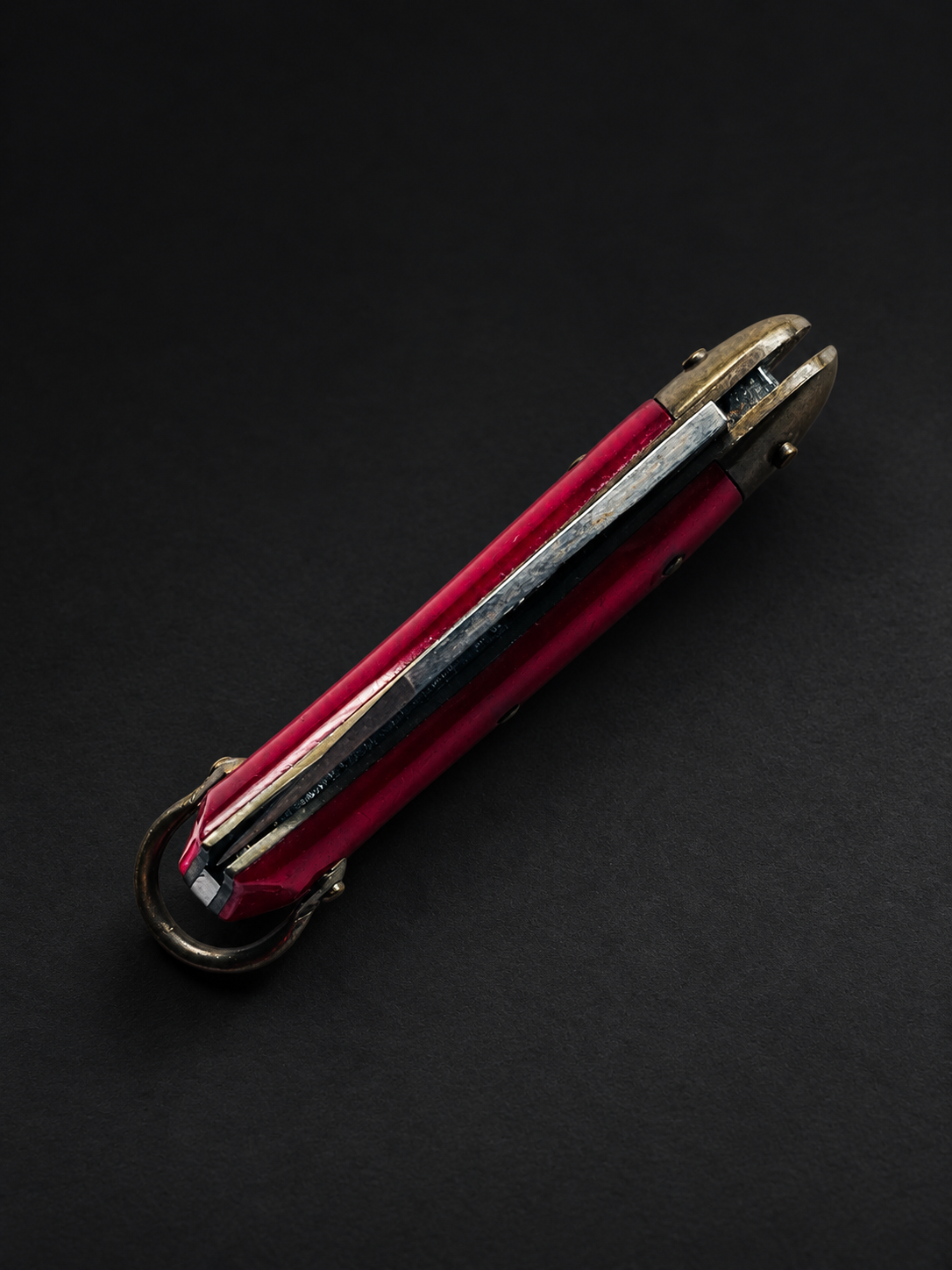 Red Pearloid Fish-Form Folding Knife — view 3