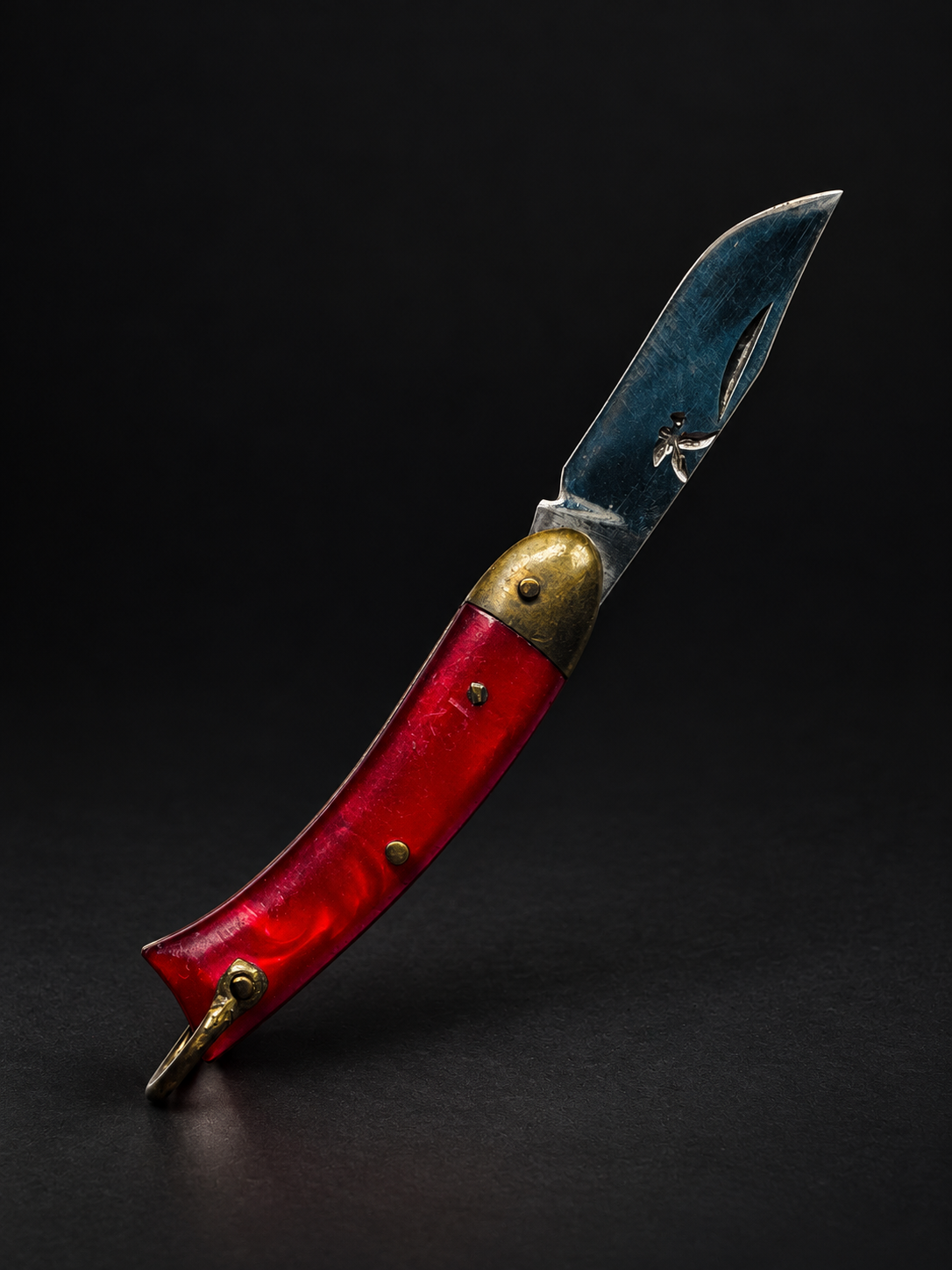 Red Pearloid Fish-Form Folding Knife — view 6
