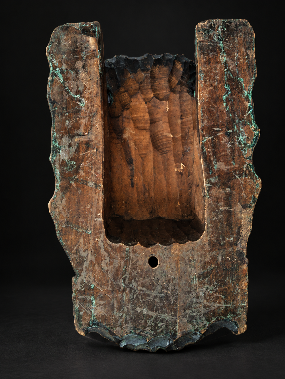 Carved Wooden Bearded-Face Wall Ornament — view 6