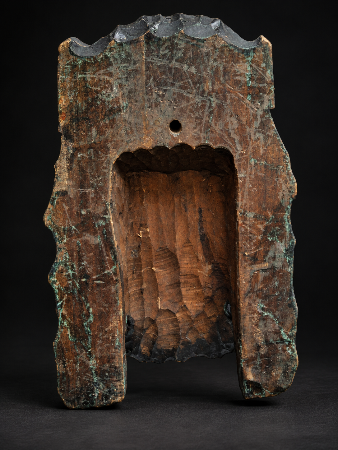 Carved Wooden Bearded-Face Wall Ornament — view 7