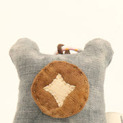 Handcrafted Linen Dusty Blue Mouse Bag Charm – handmade linen animal bag charm by Brusion