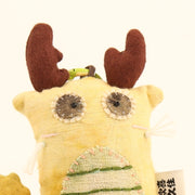 Handcrafted Linen Golden-Horn Dragon Bag Charm – handmade linen animal bag charm by Brusion