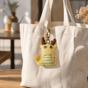 Handcrafted Linen Golden-Horn Dragon Bag Charm – handmade linen animal bag charm by Brusion
