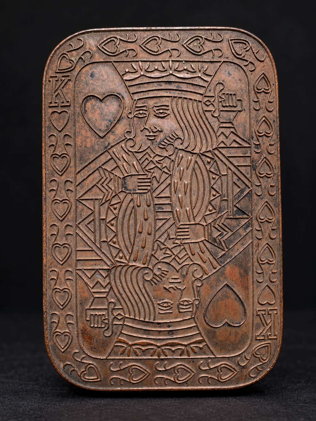 King of Hearts Copper-Toned Box