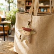 Handcrafted Linen Little Hat Monkey Bag Charm – handmade linen animal bag charm by Brusion