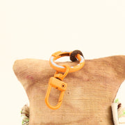 Handcrafted Linen Owl-Eyed Tiger Bag Charm – handmade linen animal bag charm by Brusion