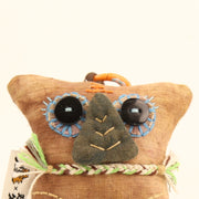 Handcrafted Linen Owl-Eyed Tiger Bag Charm – handmade linen animal bag charm by Brusion