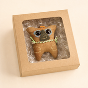 Handcrafted Linen Owl-Eyed Tiger Bag Charm – handmade linen animal bag charm by Brusion