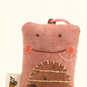 Handcrafted Linen Pink-Tail Striped Snake Bag Charm – handmade linen animal bag charm by Brusion