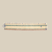 Fine Stripe Floral-Button Wristband – handmade patchwork fabric bracelet by Brusion