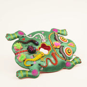Guardian Toad Bag Charm - Green Protector | Hand-Embroidered – handmade textile gift, main product view