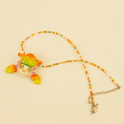 Forest Sprite Spirit Pendant - Orange and Green – handmade textile gift, main product view