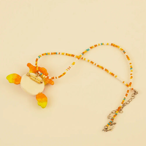 Forest Sprite Pendant — Orange & Green