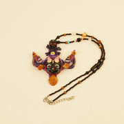 밤의 수호령 펜던트 - 보라색 박쥐 – handmade textile gift, main product view