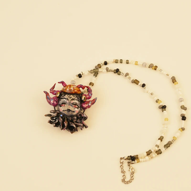 Cosmic Traveler Spirit Pendant - Purple Star Wanderer – handmade textile gift, main product view