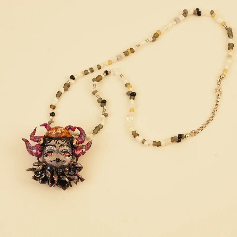 Flame Spirit Pendant — Orange Fire Dancer