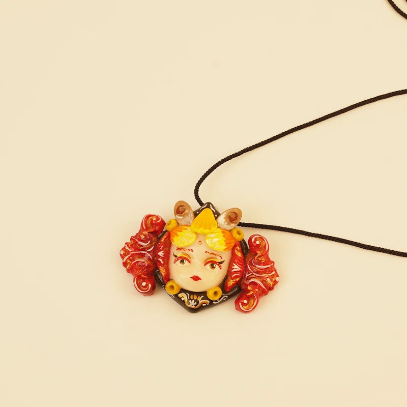Sun Spirit Pendant — Red Flame Guardian