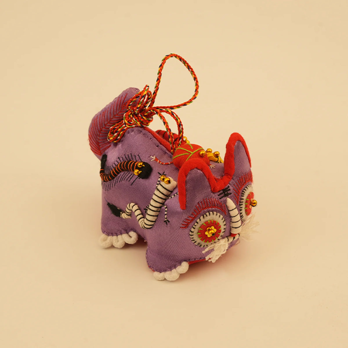 Mini Guardian Tiger - Amethyst | Hand-Sewn Folk Art – handmade textile gift, main product view