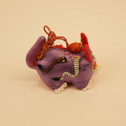 Mini Guardian Tiger - Amethyst | Hand-Sewn Folk Art – handmade product detail view 5