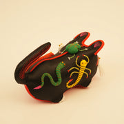 Hand-Embroidered Silk Blend Midnight Tiger Guardian Figure – handmade product detail view 5