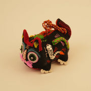 Guardian Tiger — Midnight (Mini) – side view showing shape and hand-stitched details
