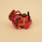 Hand-Sewn Linen Rose Quartz Tiger Mini Guardian – handmade product detail view 5