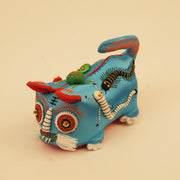 Guardian Tiger - Azure | Hand-Embroidered Protector – handmade textile gift, main product view