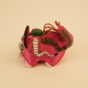 Hand-Sewn Linen Rose Quartz Tiger Mini Guardian – handmade product detail view 6