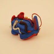 Mini Guardian Tiger - Azure | Hand-Sewn Folk Art – handmade product detail view 5