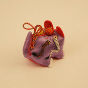Mini Guardian Tiger - Amethyst | Hand-Sewn Folk Art – handmade product detail view 7