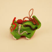 Hand-Sewn Linen Jade Tiger Mini Guardian – handmade product detail view 5